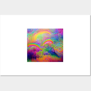 Psychedelic Rainbow Posters and Art